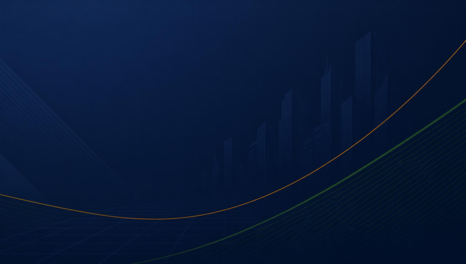 Abstract corporate financial graphic in deep blue, forest green and saffron orange reflecting the firm's Indian tricolor brand identity